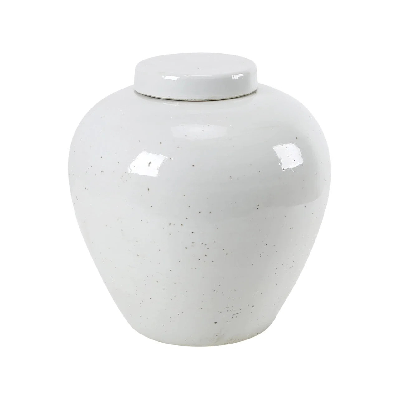 Lily's Living 13.3 In. Tall Off White Matte-Glazed Porcelain Clara Ginger Round Jar With Lid | Pe... | Perigold