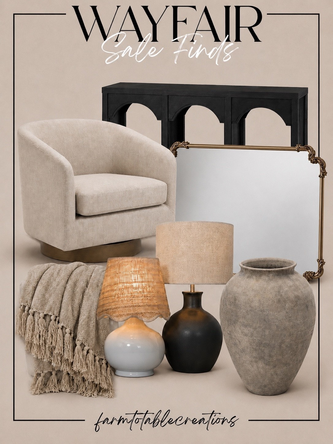 Wayfair Sale Finds You’ll Want in Every Room 🤍✨

Now is the perfect time to refresh your home with timeless, designer-inspired pieces for less. From statement accent chairs and beautiful console tables to cozy throws, mirrors, lamps, and decorative accents, these Wayfair Sale finds make it easy to create a warm, elevated space you’ll love for years to come.

Follow @farmtotablecreations on Instagram for more cozy home finds, designer-inspired decor, and the best home sales you won’t want to miss.

#LTKHome #Wayfair #WayfairSale #WayfairFinds #HomeDecor #DesignerInspired #NeutralHome #HomeStyling #LivingRoomDecor #EntrywayDecor #CozyHome #InteriorDesign #FarmToTableCreations

#LTKHome #LTKSaleAlert