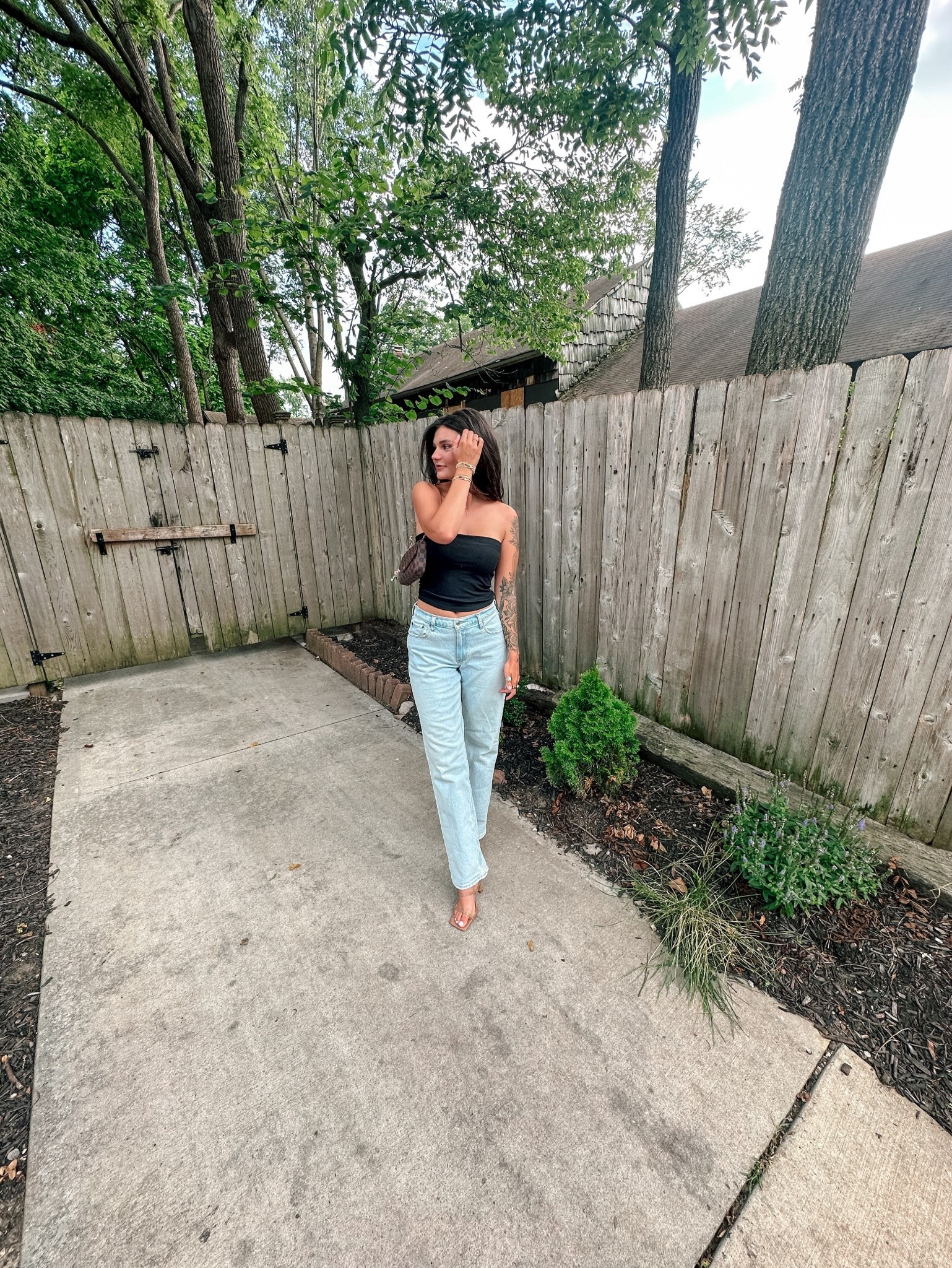Little birthday outfit. I folded my tank into a tube top to make it feel a little trendier! Felt cute and comfortable 