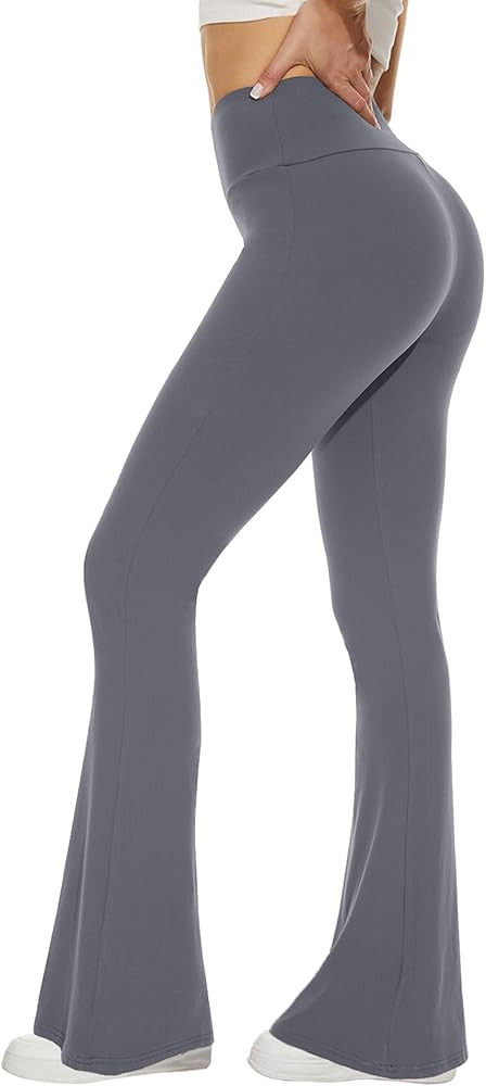 Amazon.com: Women's High Waist Bootcut Yoga Pants Tummy Control Workout Flare Leggings，Moisture... | Amazon (US)
