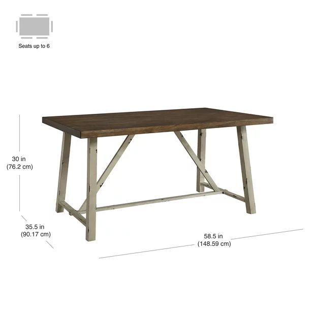 Better Homes and Gardens Collin Wood and Metal Dining Table - Walmart.com | Walmart (US)