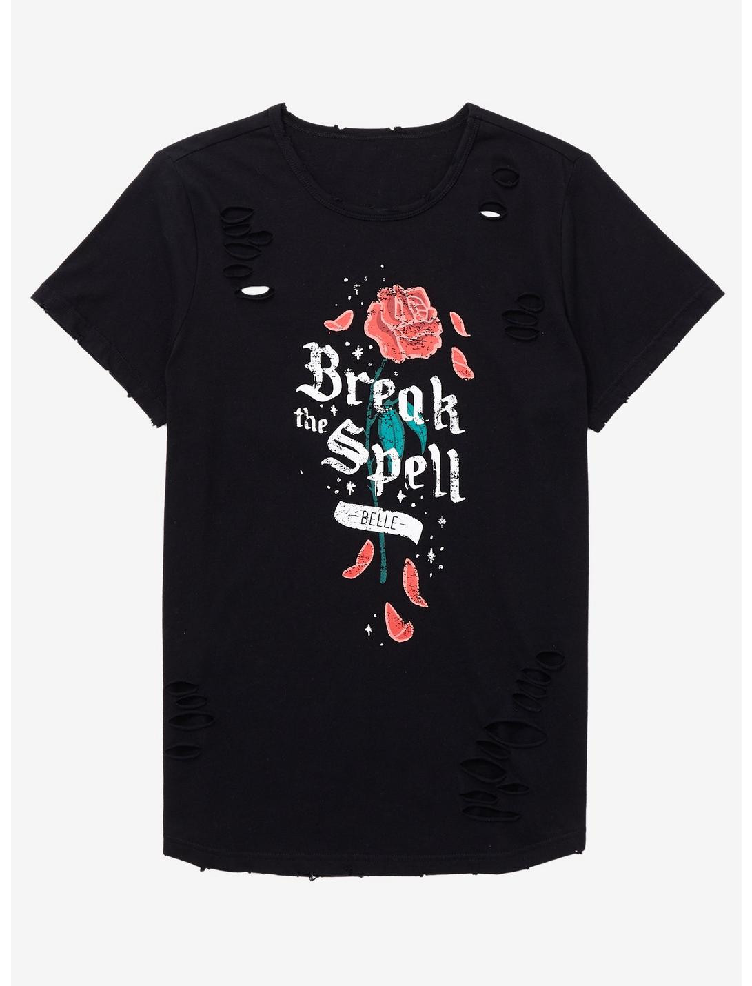 Disney Beauty and the Beast Break the Spell Distressed Women’s T-Shirt - BoxLunch Exclusive | BoxLunch
