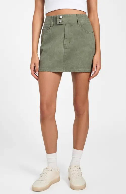 GUESS Myles Denim Skirt in Green at Nordstrom, Size Small | Nordstrom
