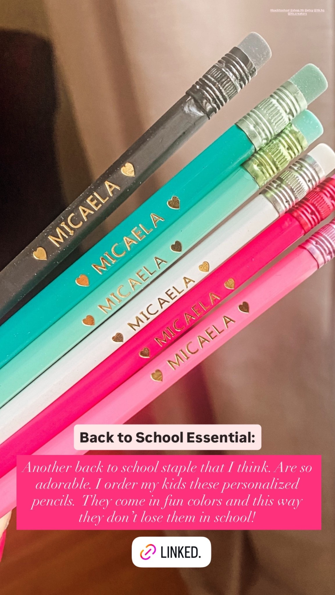 ✏️ Back-to-School Must-Have ✏️
I am so excited about these personalized pencils I found on Etsy! My kids absolutely love them, and the best part—they can’t get lost in the classroom because their names are right on them. 🙌 With so many fun colors to mix and match, these pencils make back-to-school shopping easy and exciting. Perfect for kids who love a little extra personality in their school supplies!

Shop these adorable custom pencils and more of my back-to-school favorites today. 🎒📚

•	custom name pencils for school
	•	back to school supplies Etsy
	•	unique school supplies for kids
	•	colorful school pencils
	•	durable back to school essentials
	•	best school supplies for elementary students
	•	personalized classroom supplies
	•	cute school supplies for kids
	•	trending back to school finds 2025


#LTKFamily #LTKKids #LTKSeasonal