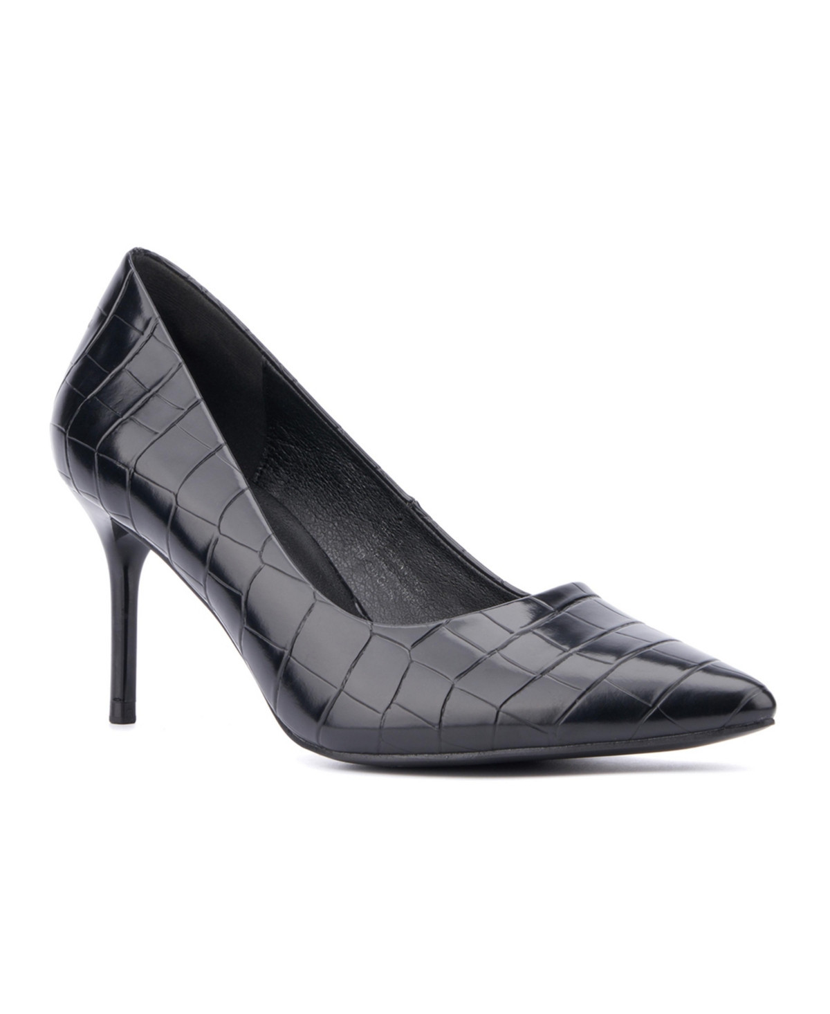 Women's Belle Pointed Toe Pump - Black croc | Macy's