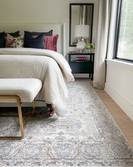 New guest bedroom views including this Amazon rug! An amazing price and the colors are the perfect neutral that matches with so much!

#LTKfindsunder100 #LTKstyletip #LTKhome
