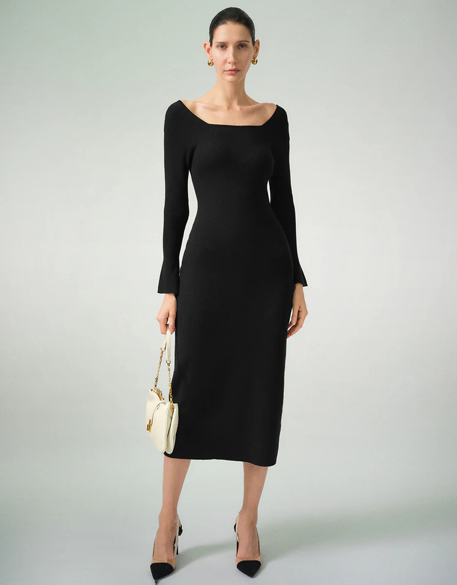 Skinny U Neck Knitted Dress | Urban Revivo