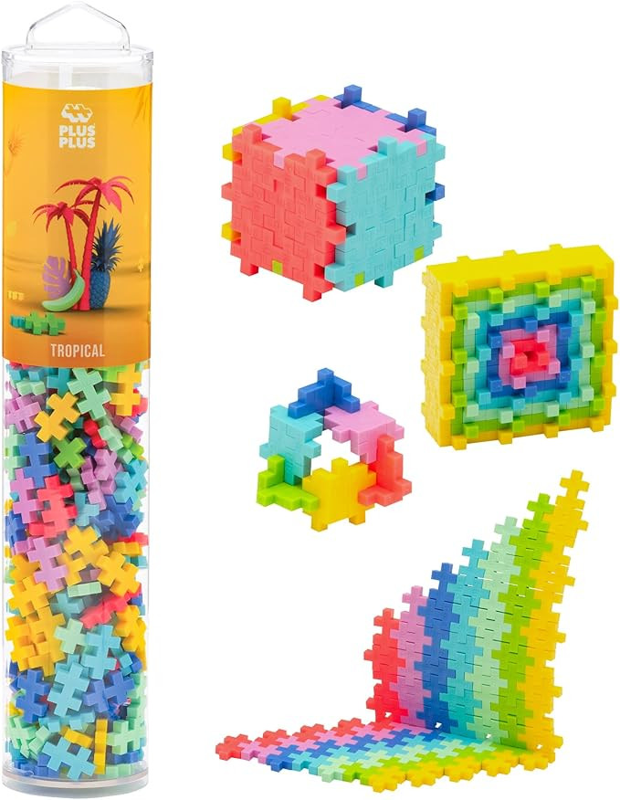 PLUS PLUS 240 Piece Interlocking Building Blocks for Kids, Open Ended Connecting Toys, Stem Bin C... | Amazon (US)