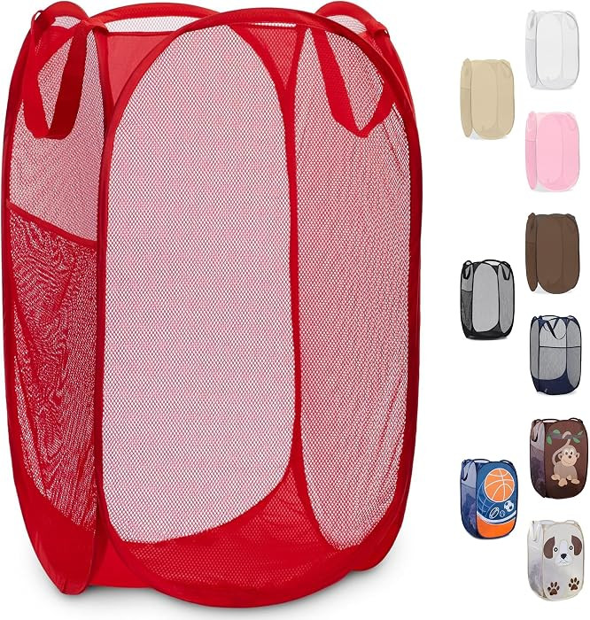 Handy Laundry Collapsible Mesh Pop Up Laundry Hamper with Side Pocket – Breathable, Space-Savin... | Amazon (US)