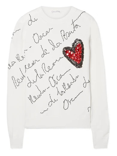 Embellished merino wool sweater | NET-A-PORTER (US)