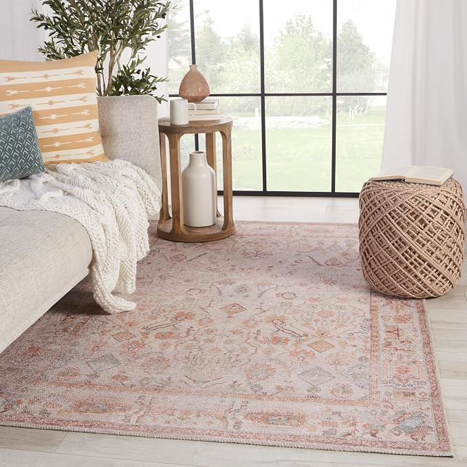 Jaipur Living, Machine Washable 8x10 Large Area Rug, Floral Blush/Blue Living Room Rug | Amazon (US)