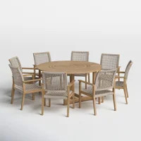 Birch Lane™ Fleur Round 8 - Person 63" Long Dining Set | Wayfair | Wayfair North America
