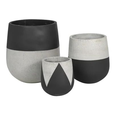 Sven Concrete Pot Planter Corrigan Studio® Color: Black, Size: 21" H x 17.5" W x 17.5" D | Wayfair North America