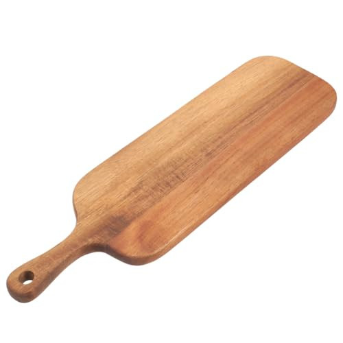 Luxshiny Wood Cutting Board with Handle - Long Serving Board for Veggies, Bread, Cheese, Appetizers, and Picnic Celebrations, 16.1x4.7 inch | Amazon (US)