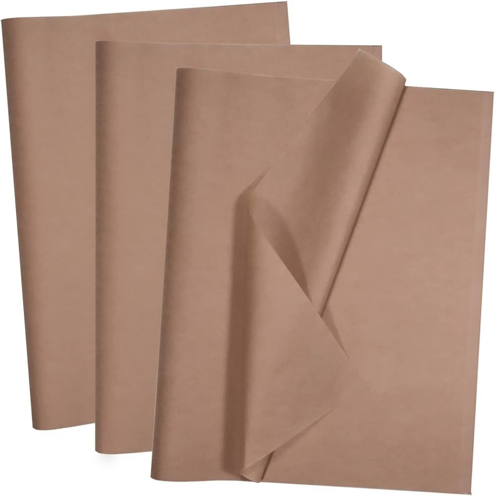 Artdly 100 Sheets Brown Tissue Paper 14 x 20 Inches Recyclable Brown Wrapping Paper Bulk for Wedd... | Amazon (US)