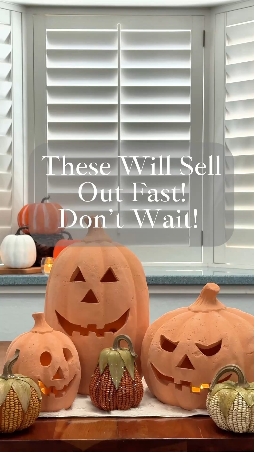 Sellout RISK: Chic Halloween Decor Worth the Price
 These terracotta jack-o’-lanterns are stunning—they look like something you’d find at a high-end home store, but without the luxury markup. Still a bit of a splurge, but 100% worth it for the quality. And the glitter corn pumpkins? The perfect accent for a cozy, neutral Halloween setup ✨🎃
 Shop them before they’re gone!

#FallDecor #ChicHalloween #NeutralFallVibes 

#LTKautumn #LTKSeasonal #LTKHome