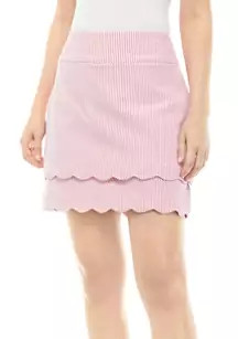 Women's Striped Scalloped Skort | Belk