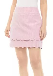 Women's Striped Scalloped Skort | Belk