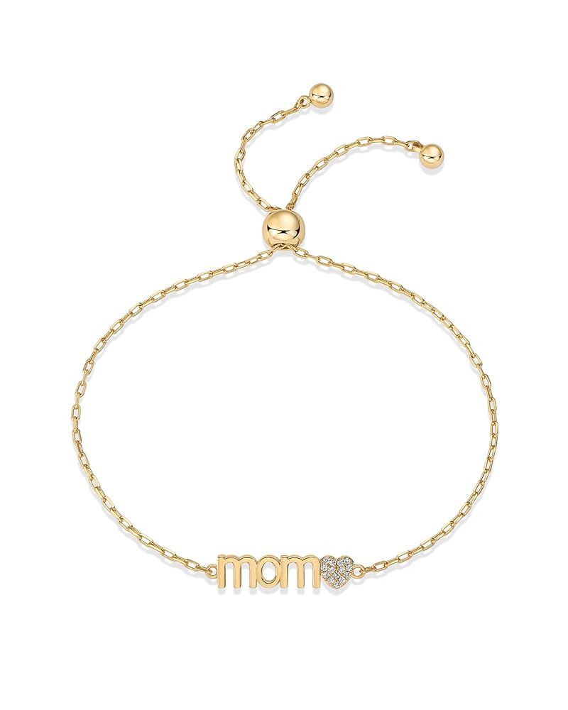 PAVOI 14K Gold Plated Mom Bracelet for Women | Dainty Bracelet Gift for Moms with Cubic Zirconia ... | Amazon (US)