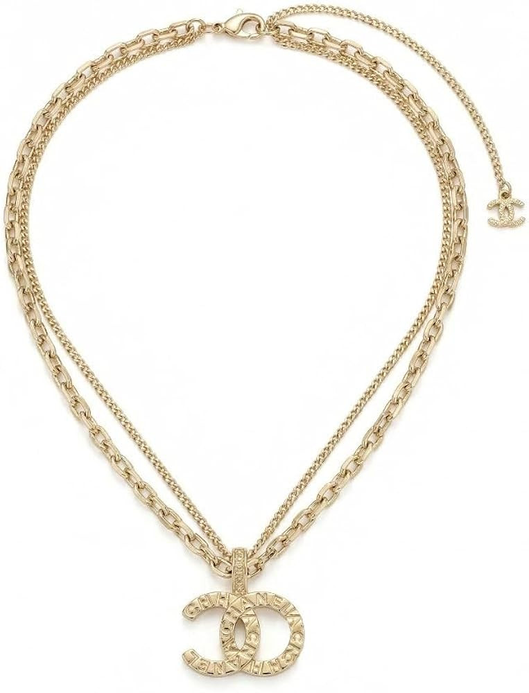 Women's Fashion Necklace, 18K Gold-Plated Layered Necklace, Elegant Letter Design, Stylish Valent... | Amazon (US)