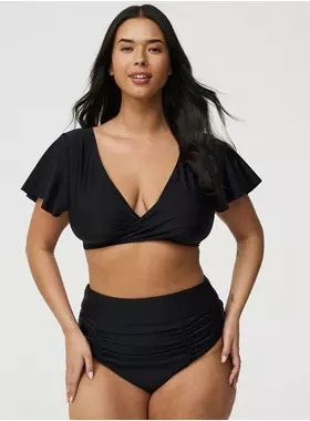 Flutter Sleeve Wrap Swim Top | Torrid (US & Canada)