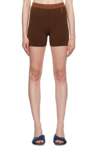 Brown Le Raphia 'Le Pralu' Shorts | SSENSE