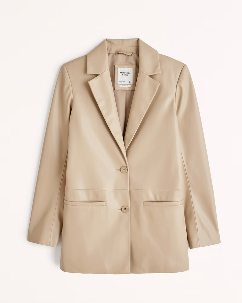 Vegan Leather Blazer | Abercrombie & Fitch (UK)