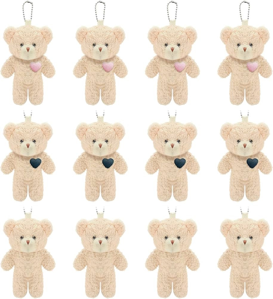 12 Pack Brown Mini Joint Teddy Bears , 4.7 inch Tiny Soft Stuffed Bear, Small Plush Bulk for Chri... | Amazon (US)