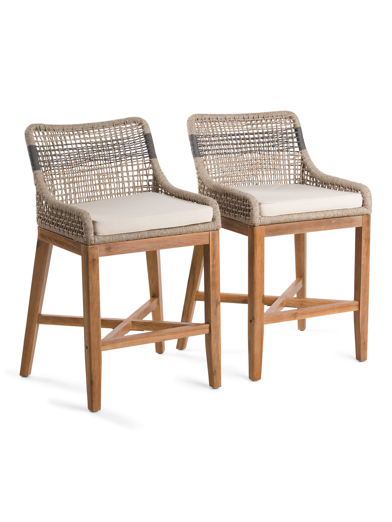 Set Of 2 Indoor Outdoor Rope Counter Stool | Marshalls