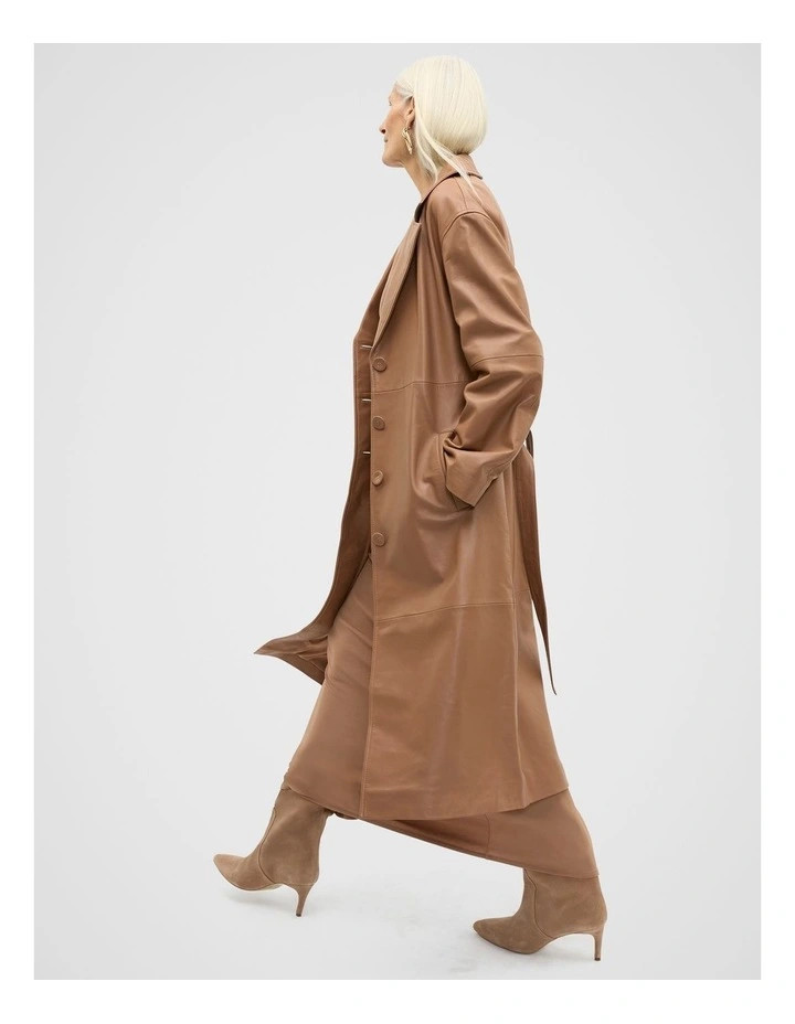Seed HeritageLeather Coat in Amaretto | Myer
