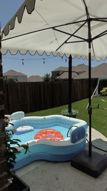 Inflatable pool, scalloped umbrella, patio, summer fun, Sam’s club finds, family pool 

#LTKSeasonal #LTKFindsUnder50 #LTKFamily