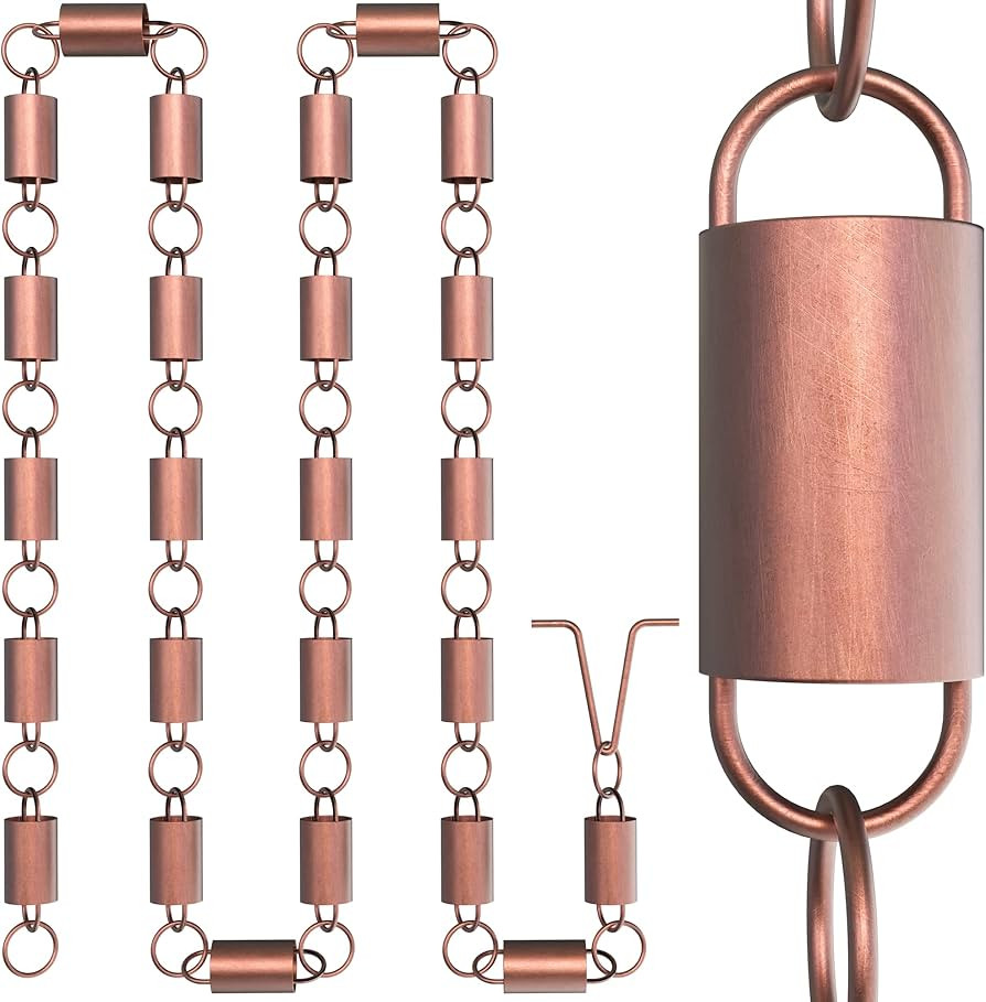 Rain Chains Direct - Channel Link Rain Chain - 8.5 FT - Pure Solid Copper - Premium Rain Chains f... | Amazon (US)