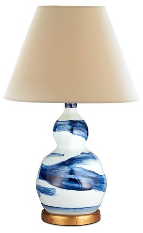 Brush Stroke Small Lamp, Blue And White | One Kings Lane