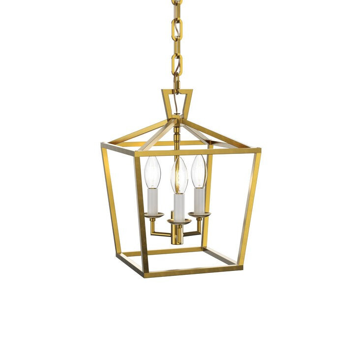 Anover Small Lantern Pendant, Satin Brass | Lights.com