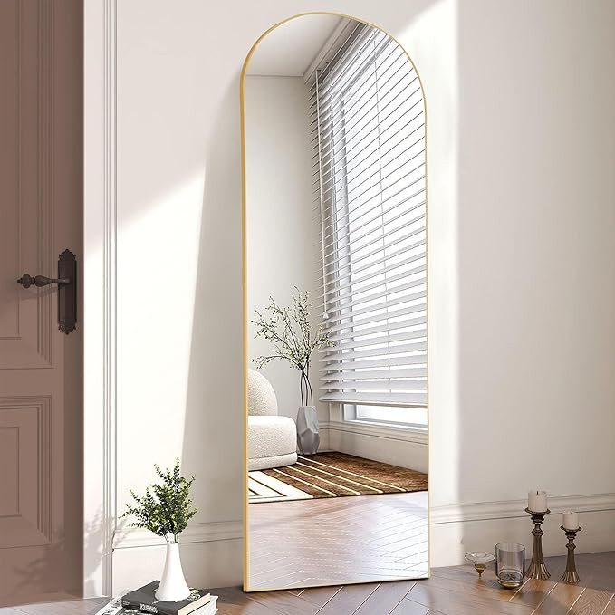 OLIXIS Arched Full Length Mirror 64.1"x 21.5" for Bedroom, Full Body Mirror with Stand, Hanging o... | Amazon (US)