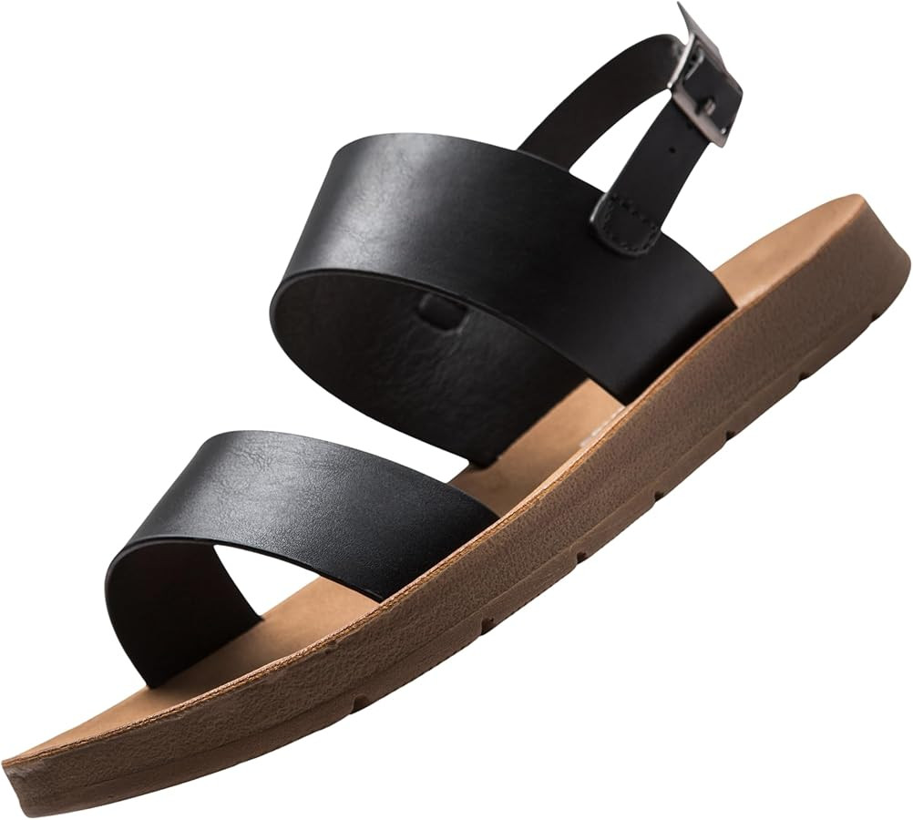Alpine Swiss Beth Womens Sandals | Flat Two Strap Buckle Summer Shoes | Comfortable Everyday Footbed Slides | Casual Slip On Sandals for Women | Amazon (US)