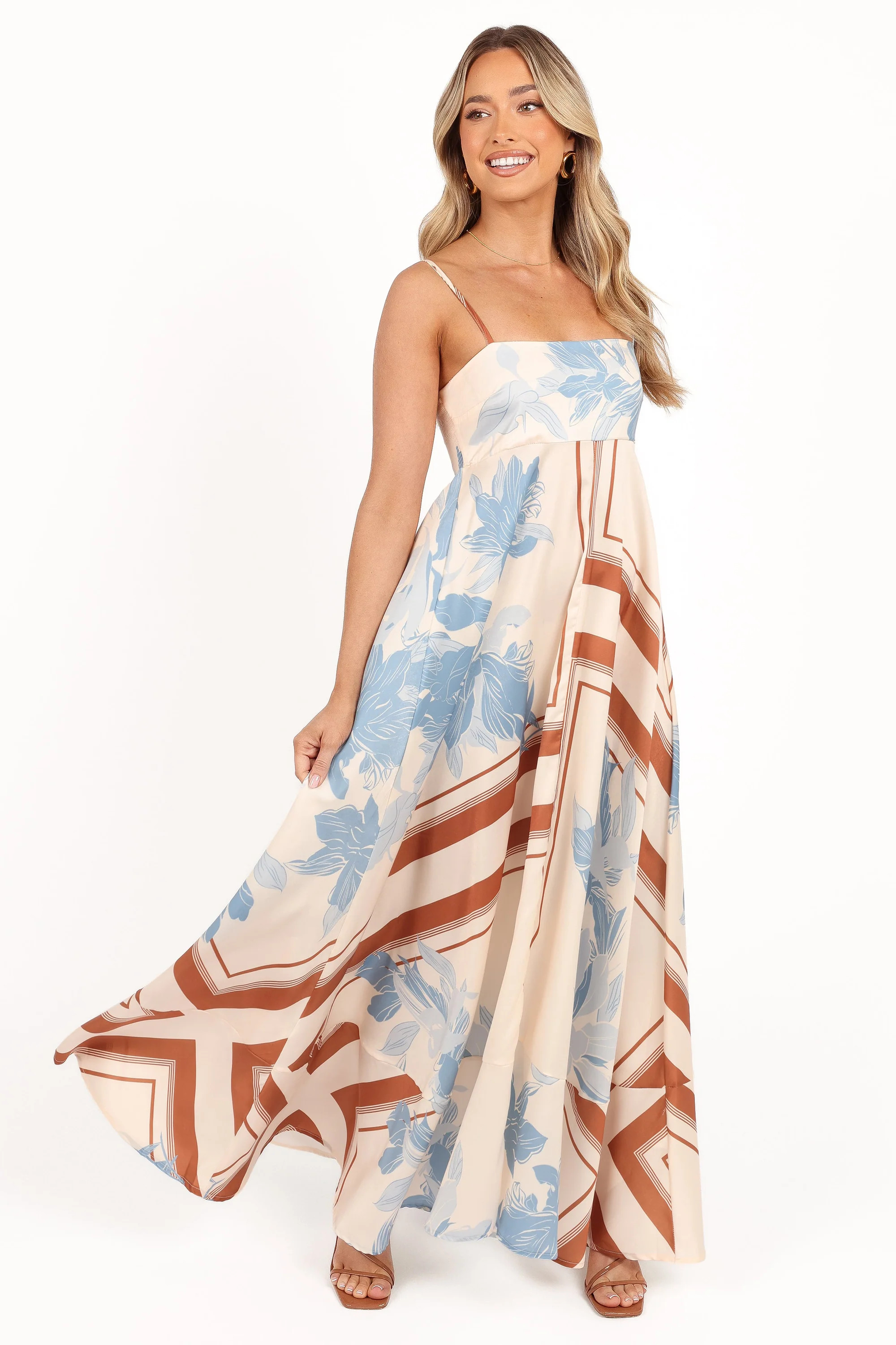 Elanor Maxi Dress - Pale Blue Print | Petal & Pup (US)