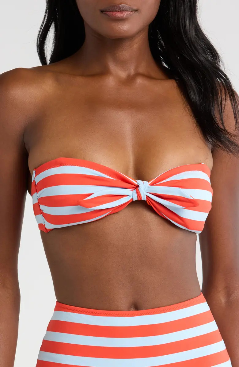 lemlem Ava Tie Front Bandeau Bikini Top | Nordstrom | Nordstrom
