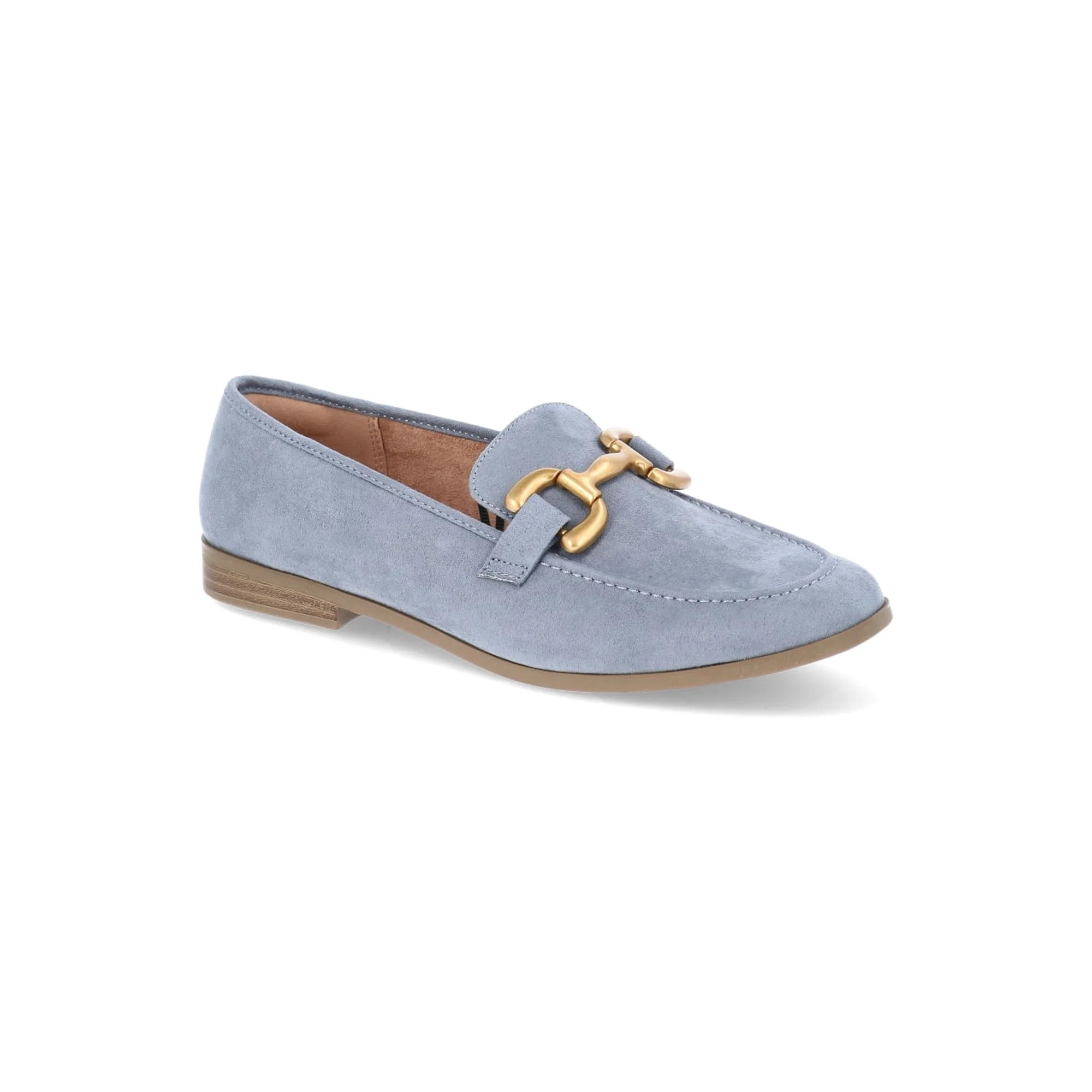 Time and Tru Women's Faux Leather Loafers with Buckles | Walmart (US)