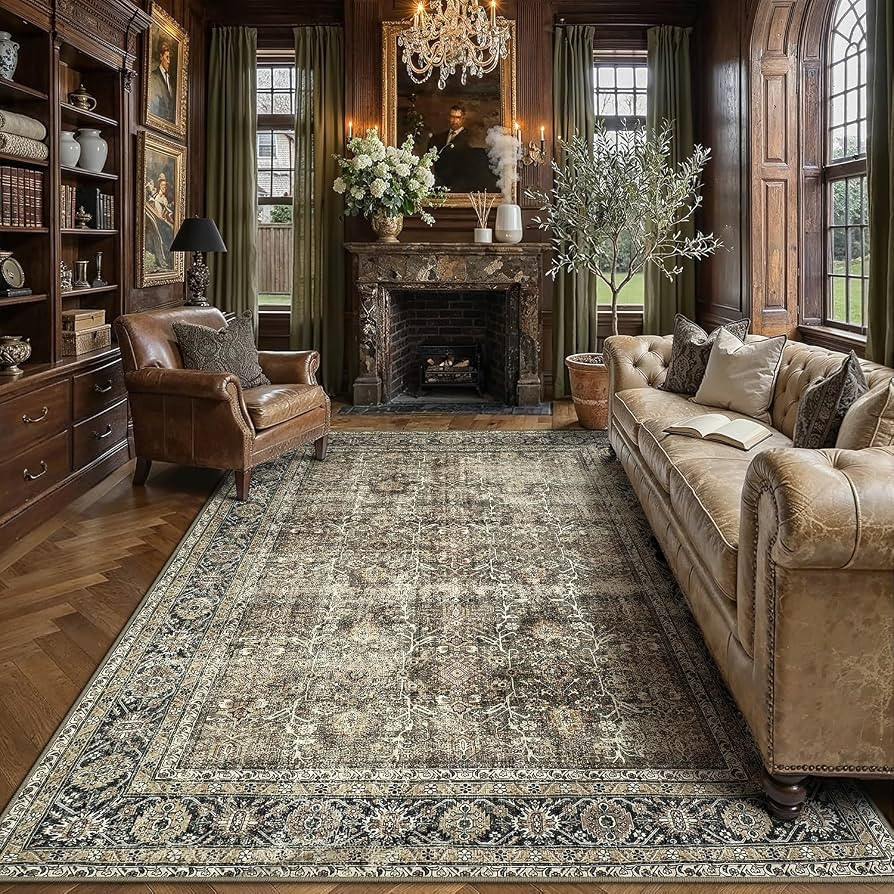 PureCozy Brown Area Rug 8x10 Vintage Traditional Distressed | Amazon (US)