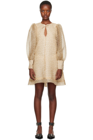 Beige A-Shaped Minidress | SSENSE