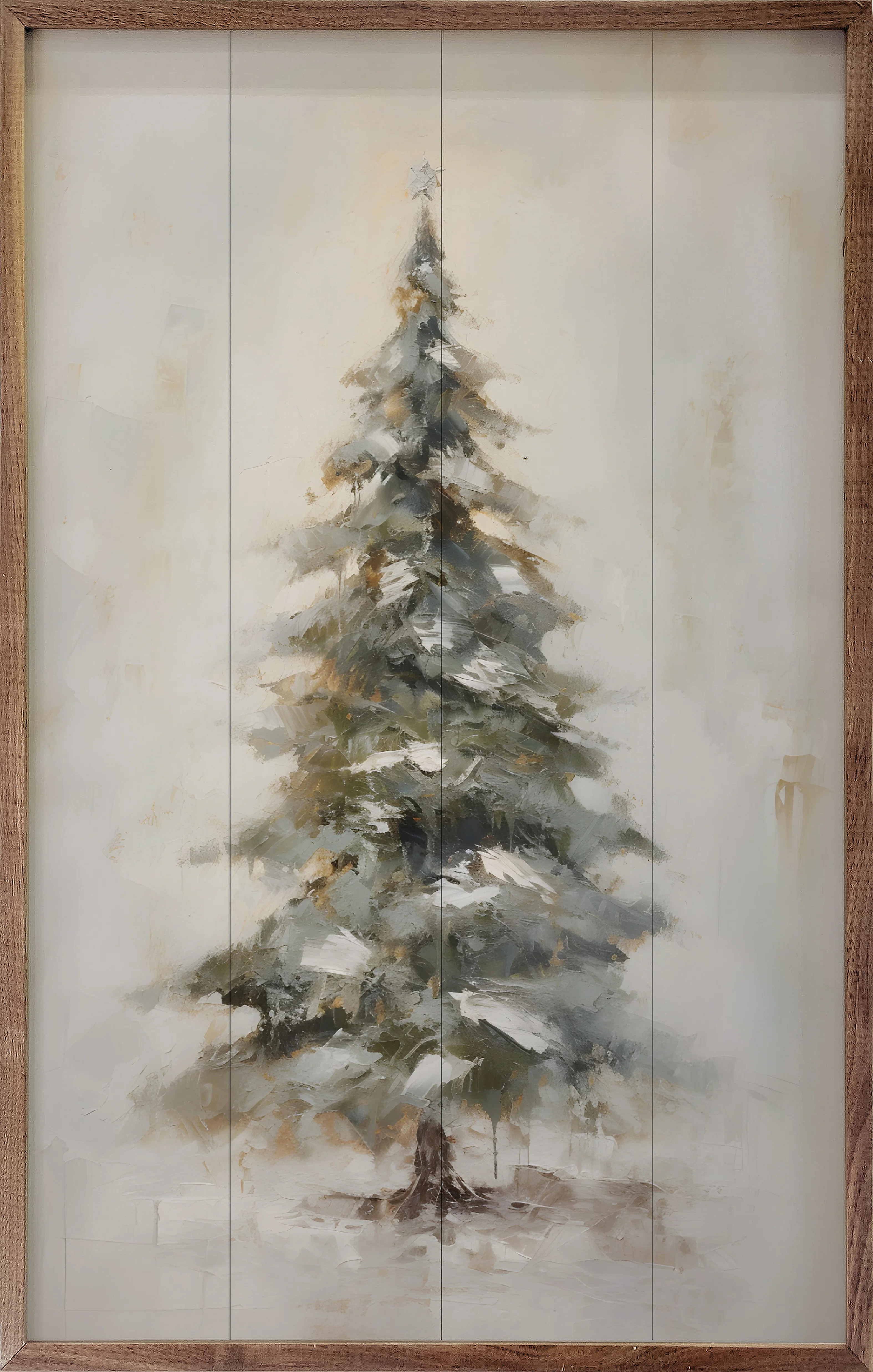 Winston Porter Pine Tree With Star Framed On Wood Print | Wayfair | Wayfair North America