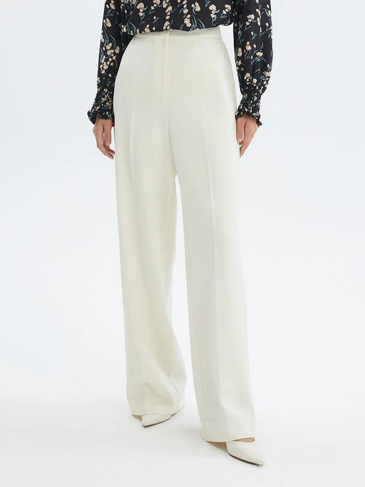 Worsted Woolen High Waist Wide-leg Pants | GoeliaGlobal
