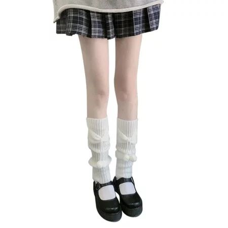 Catinbow Leg Warmers for Women 80s - | Knitted Scrunch Socks | Extra Long White Black Legwarmers for | Walmart (US)