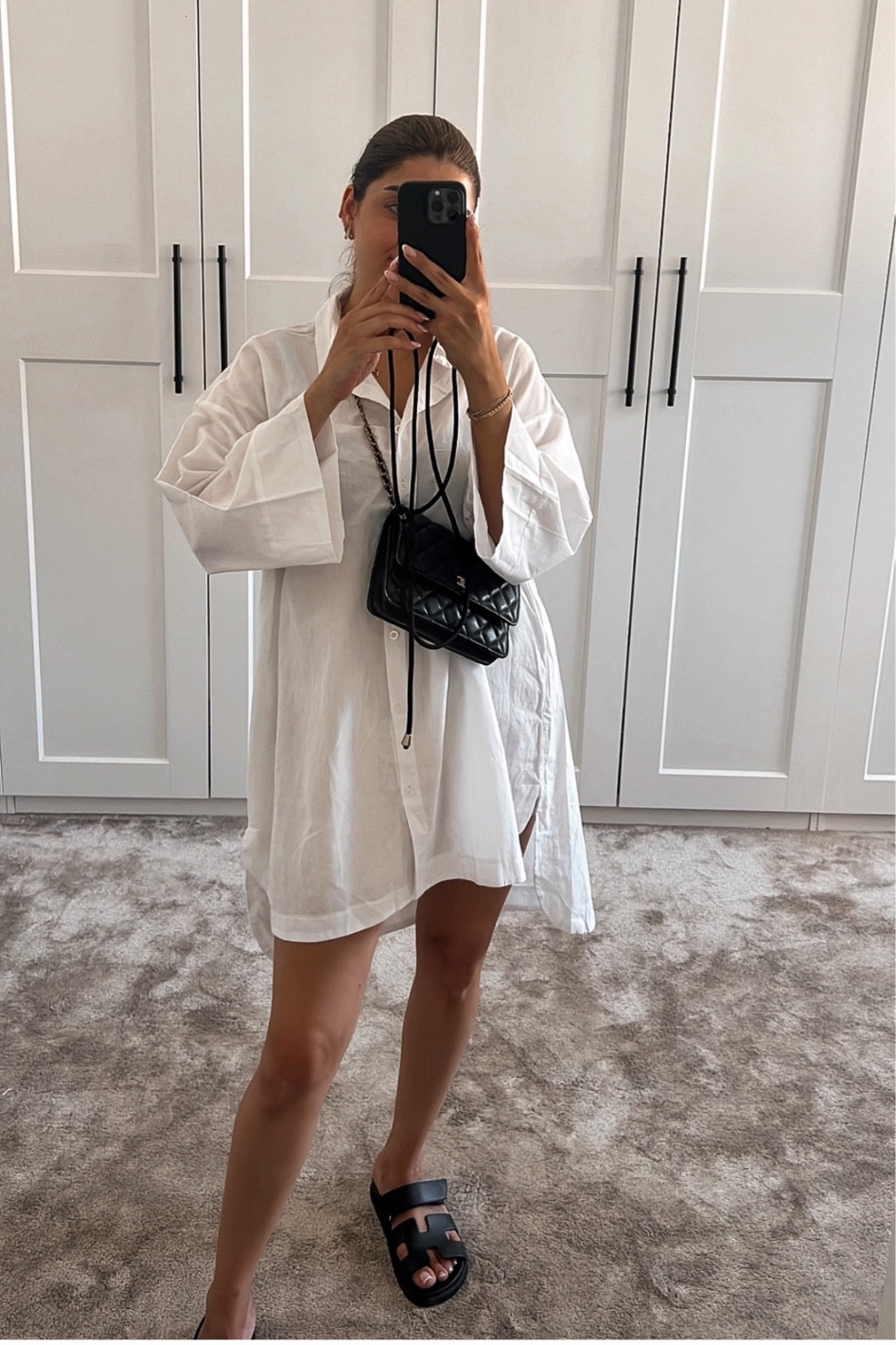 a white outfit