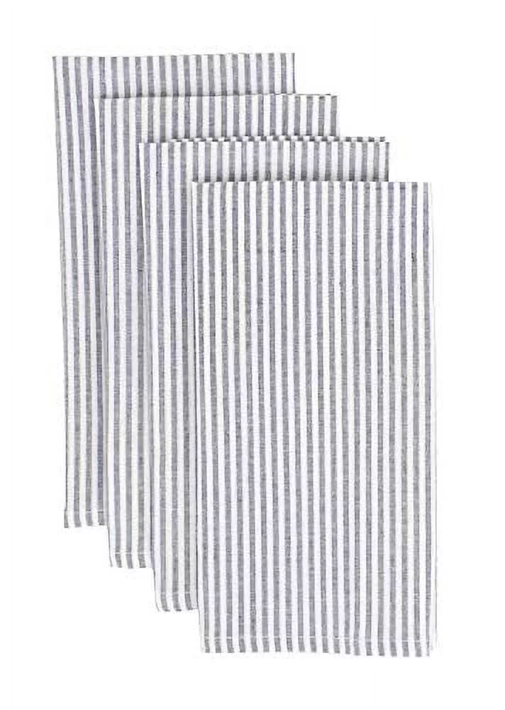 Fennco Styles Simple Ticking Stripes 100% Pure Cotton Table Napkins 20 x 20 Inch, Set of 4 - Grey... | Walmart (US)