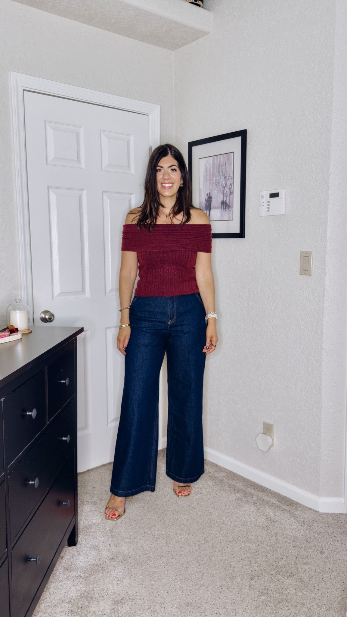 Abercrombie try on
Use code AFKATHLEEN for a discount
In a medium off the shoulder sweater and a 29 long curve in trouser jeans 

#LTKMidsize #LTKSaleAlert #LTKSeasonal