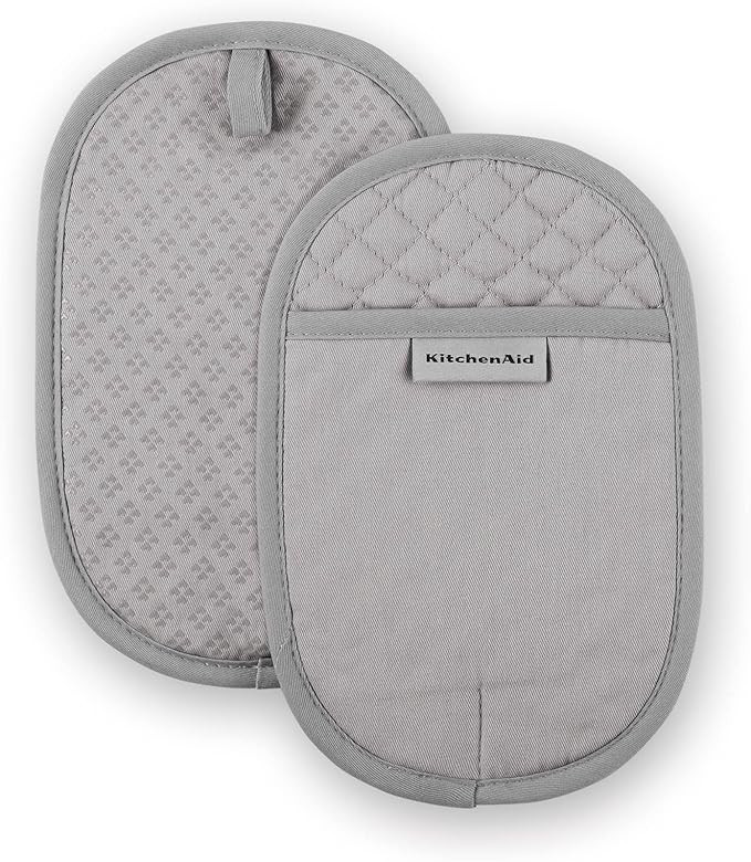 KitchenAid Asteroid Oval Pot Holder 2-Pack Set, Grey, 6.5"x10" | Amazon (US)