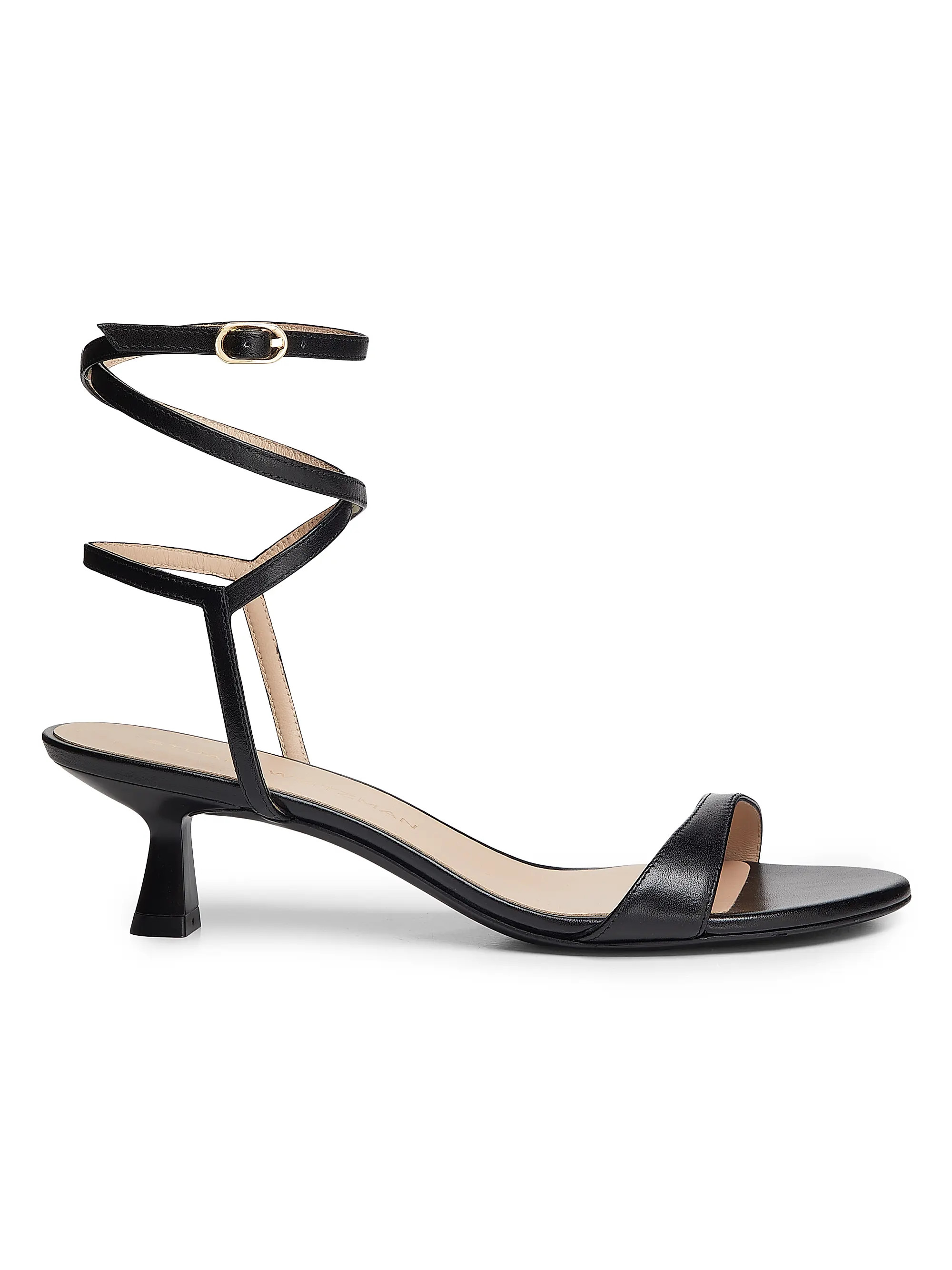 Stuart Weitzman Nudist Wrap 50MM Leather Sandals | Saks Fifth Avenue | Saks Fifth Avenue