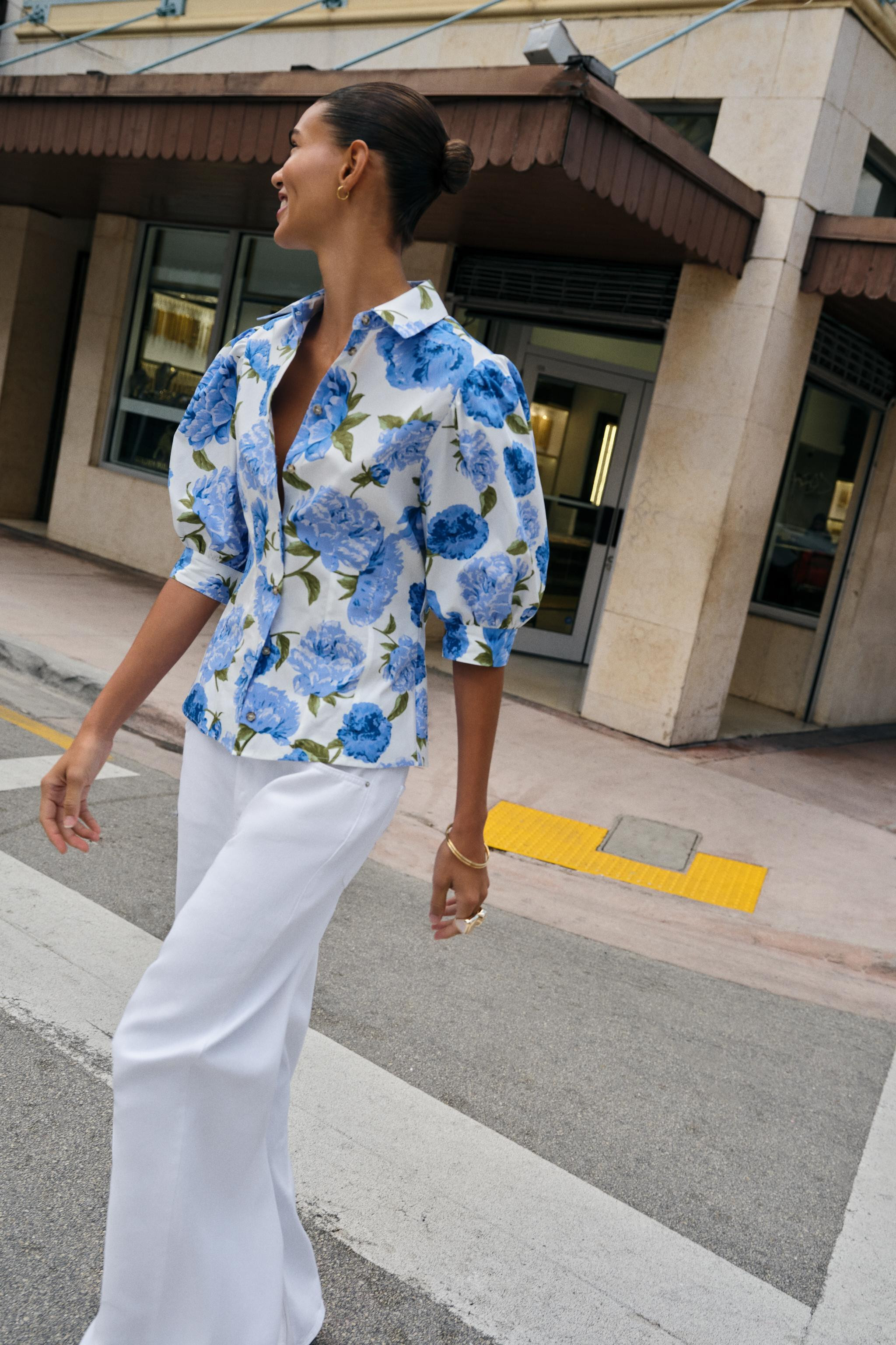 FLORAL PRINT POPLIN SHIRT | Zara US